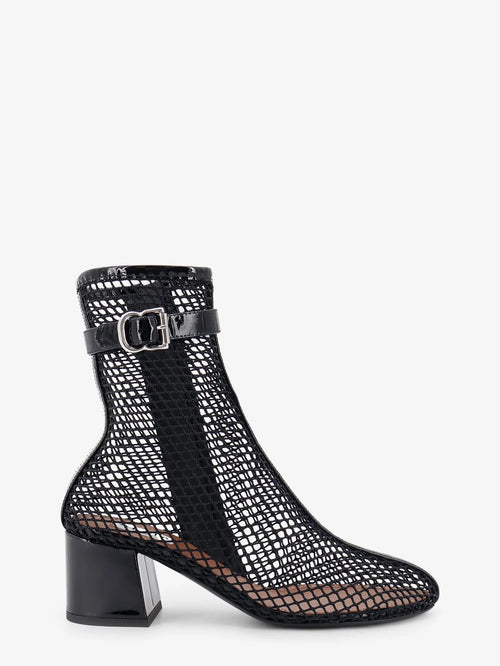 55 mesh and patent leather boots