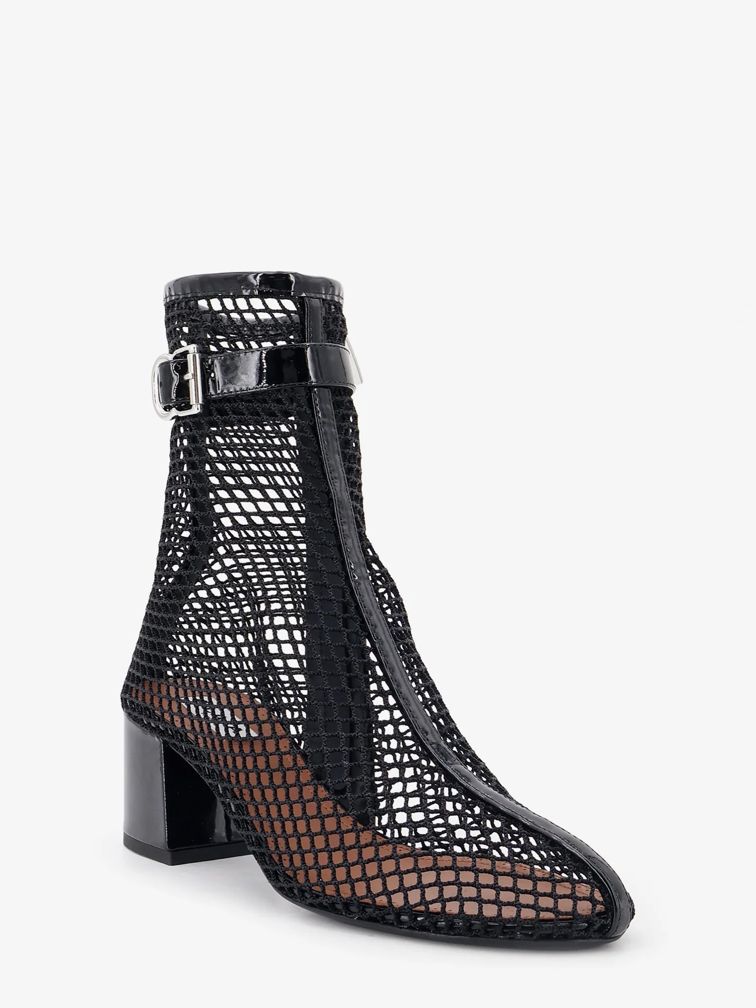 55 mesh and patent leather boots