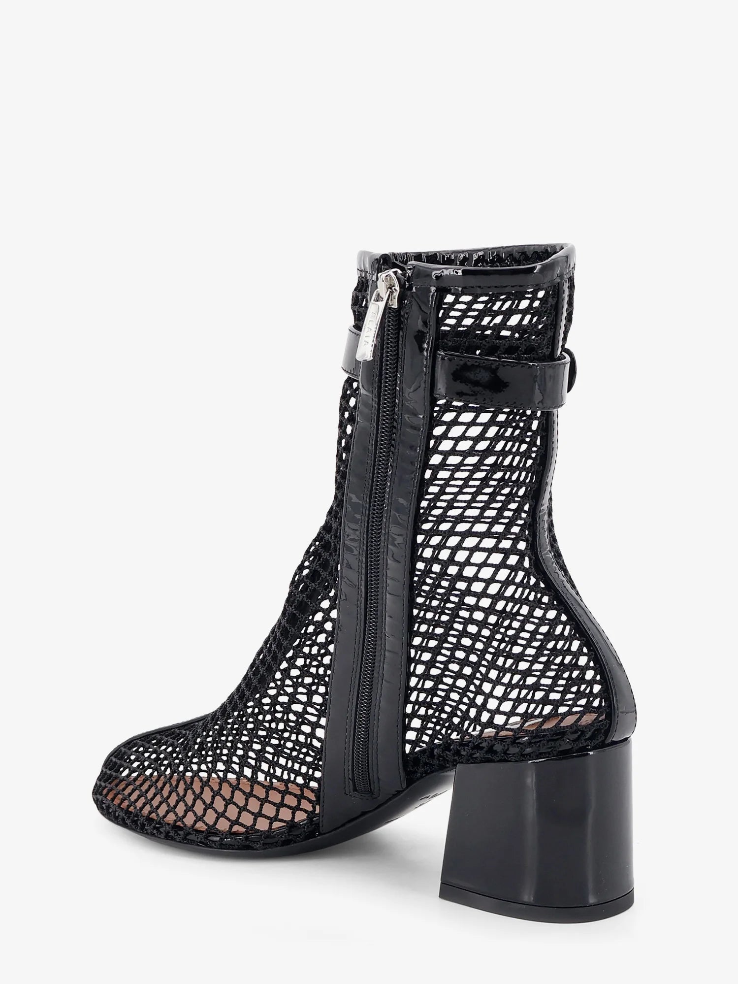55 mesh and patent leather boots