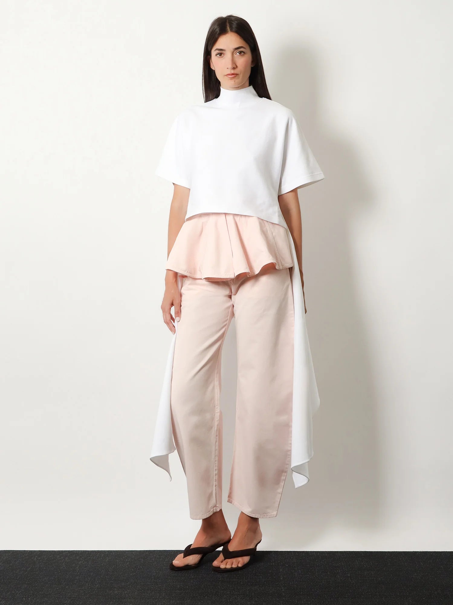 Asym cotton blend t-shirt