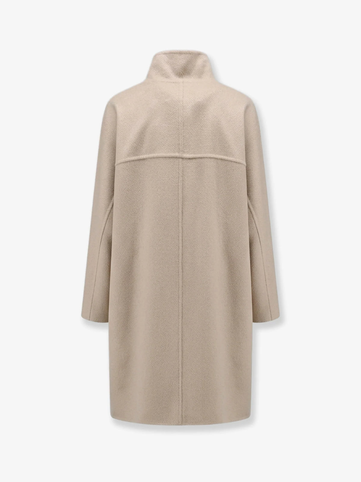 Asymmetrical cashmere coat