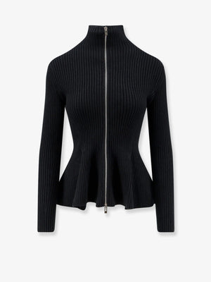 Wool blend sweater with ribbed pattern