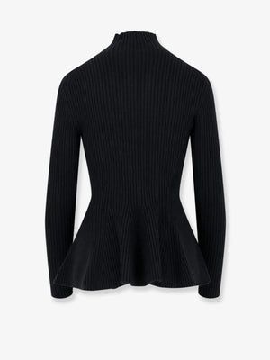 Wool blend sweater with ribbed pattern