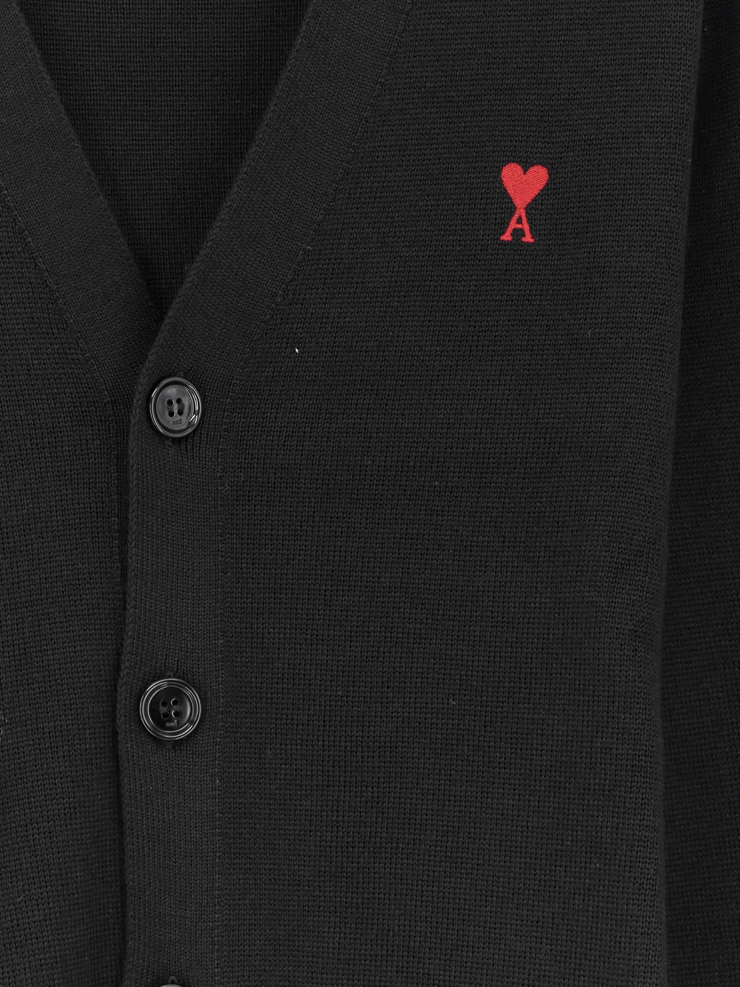 Wool cardigan with iconic embroidery
