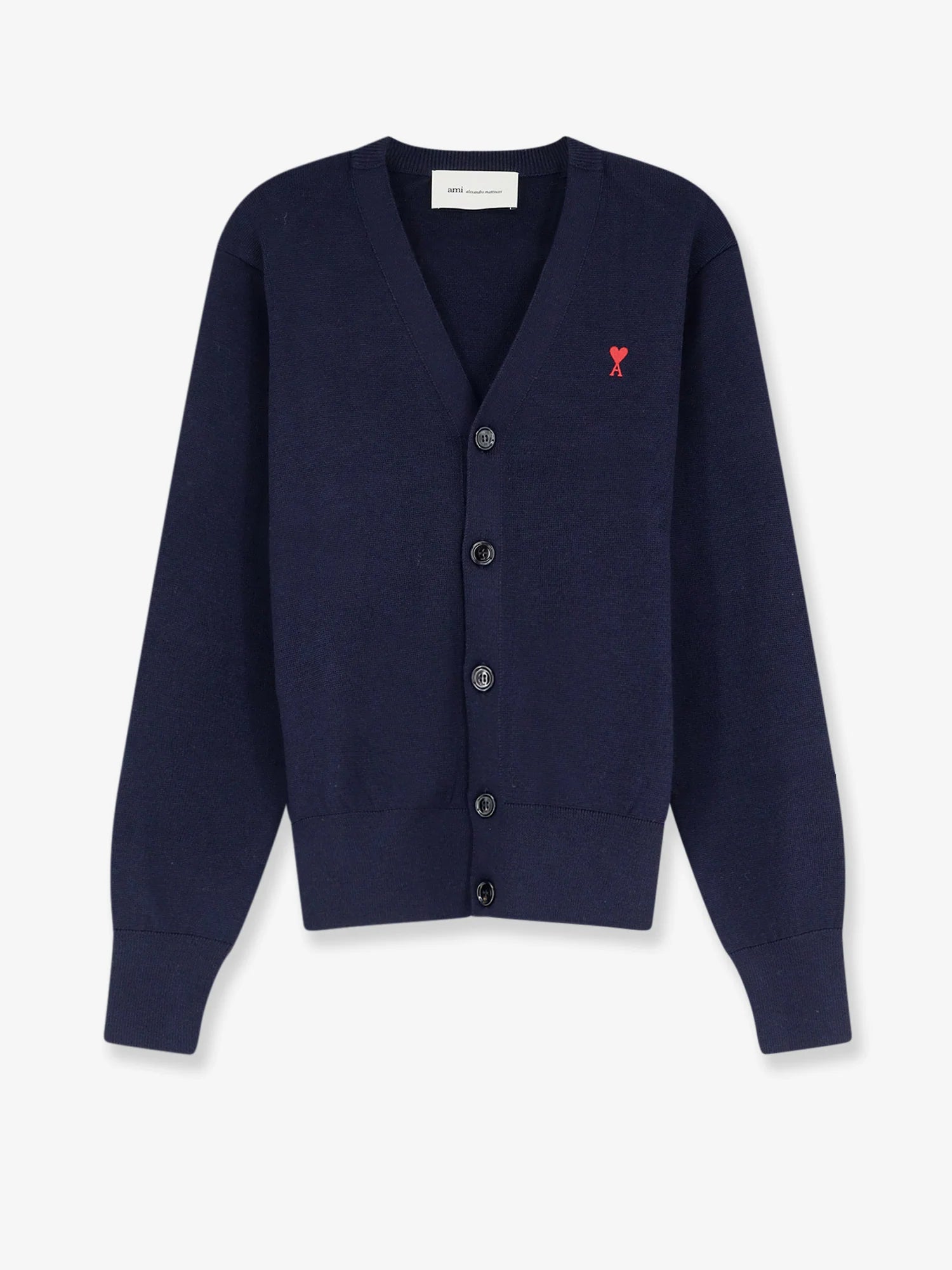 Wool cardigan with iconic embroidery