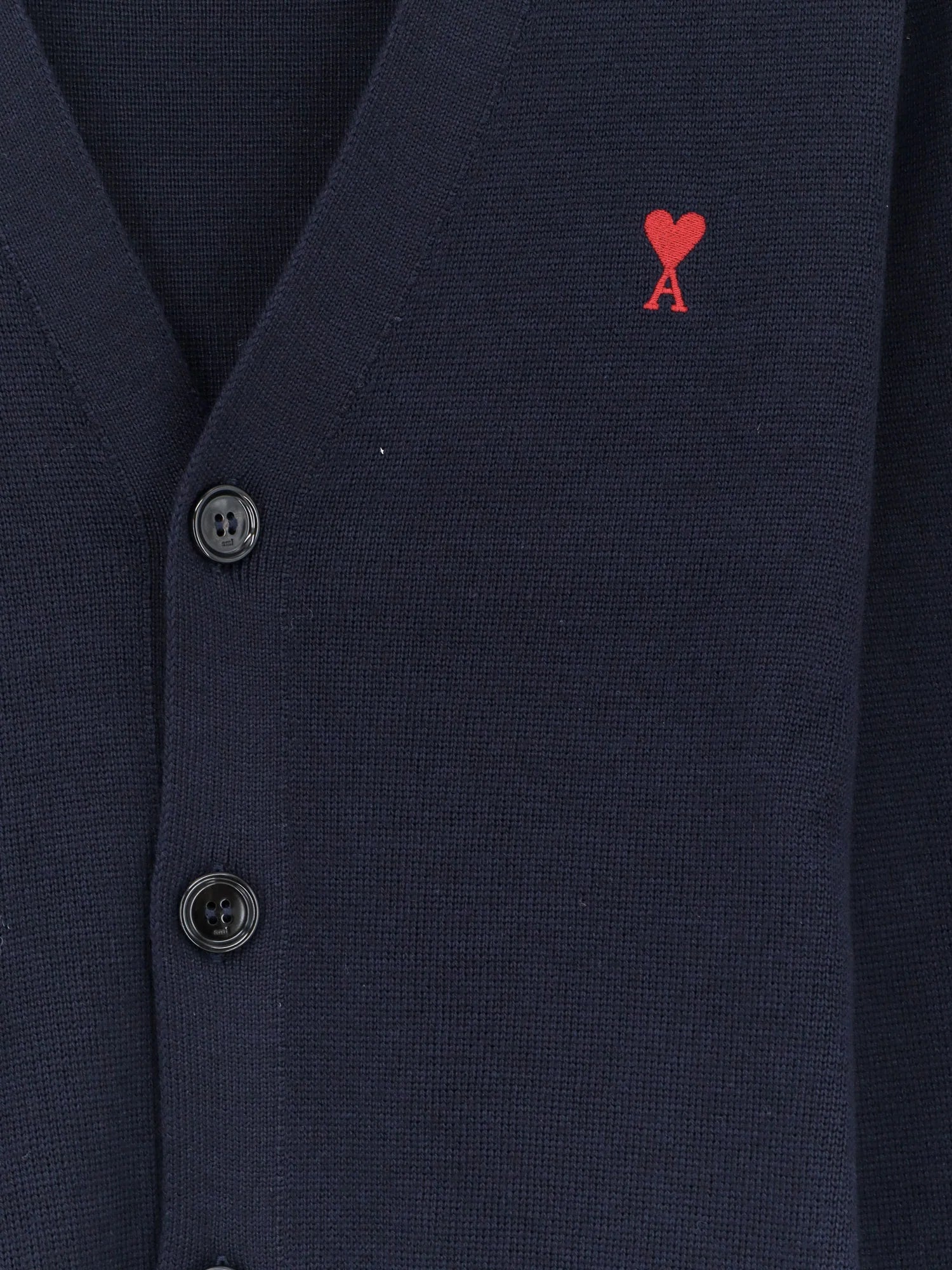 Wool cardigan with iconic embroidery