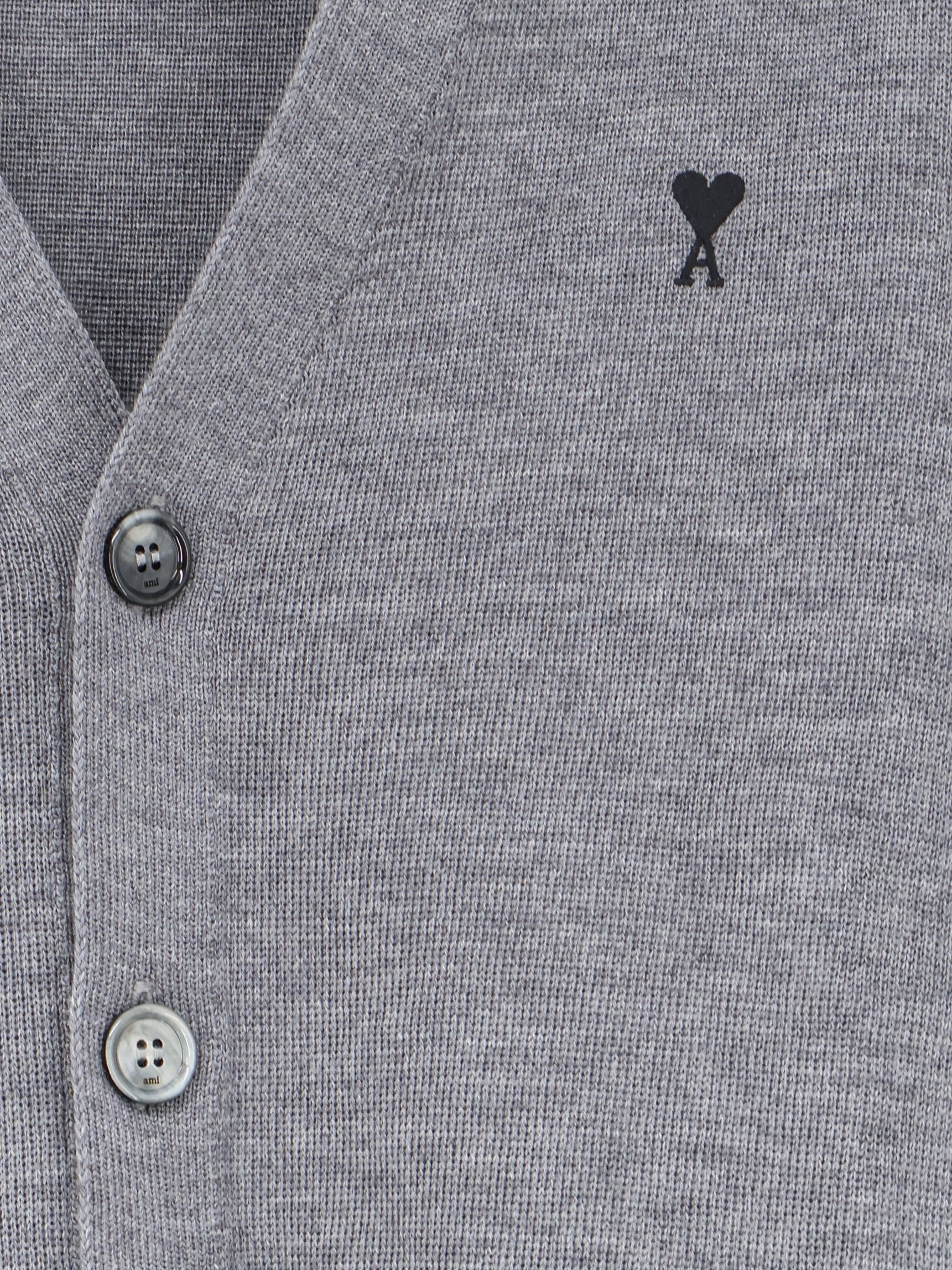 Wool cardigan with iconic embroidery