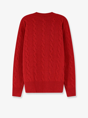 Wool sweater with cable knit