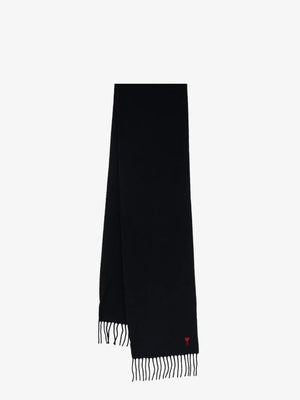 Wool scarf with Ami de C��ur embroidery