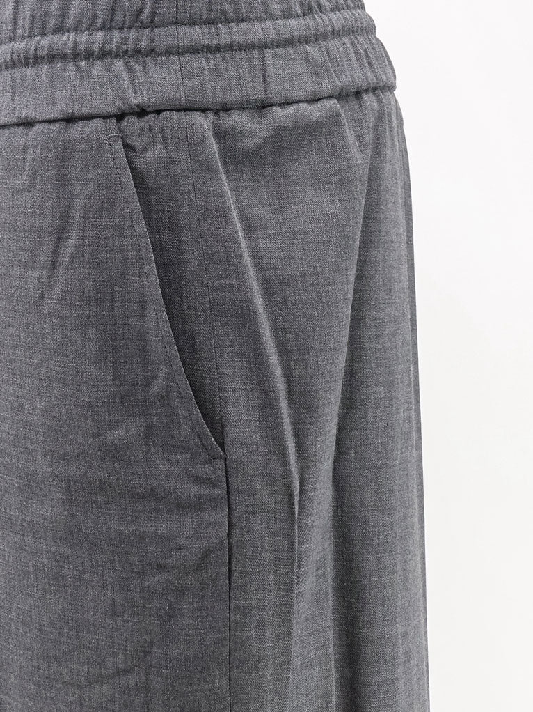 Virgin wool trousers with elastic
