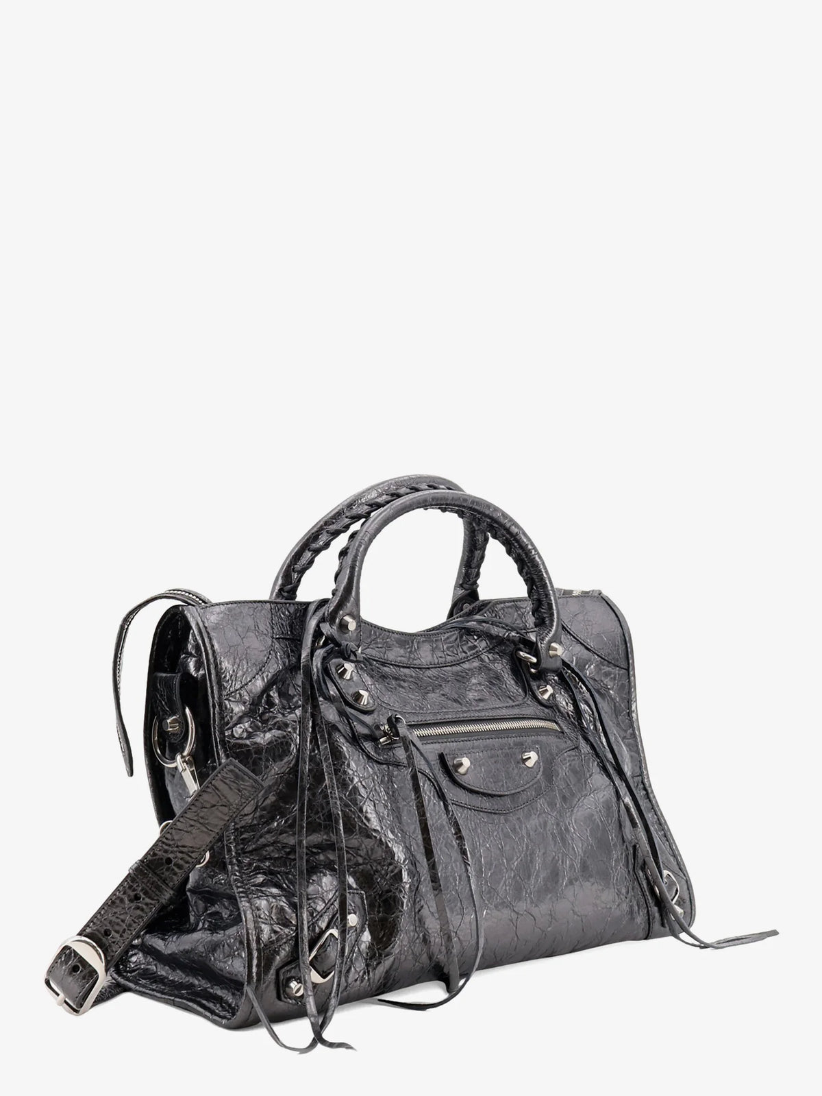 Le City Medium Metallic Leather Handbag
