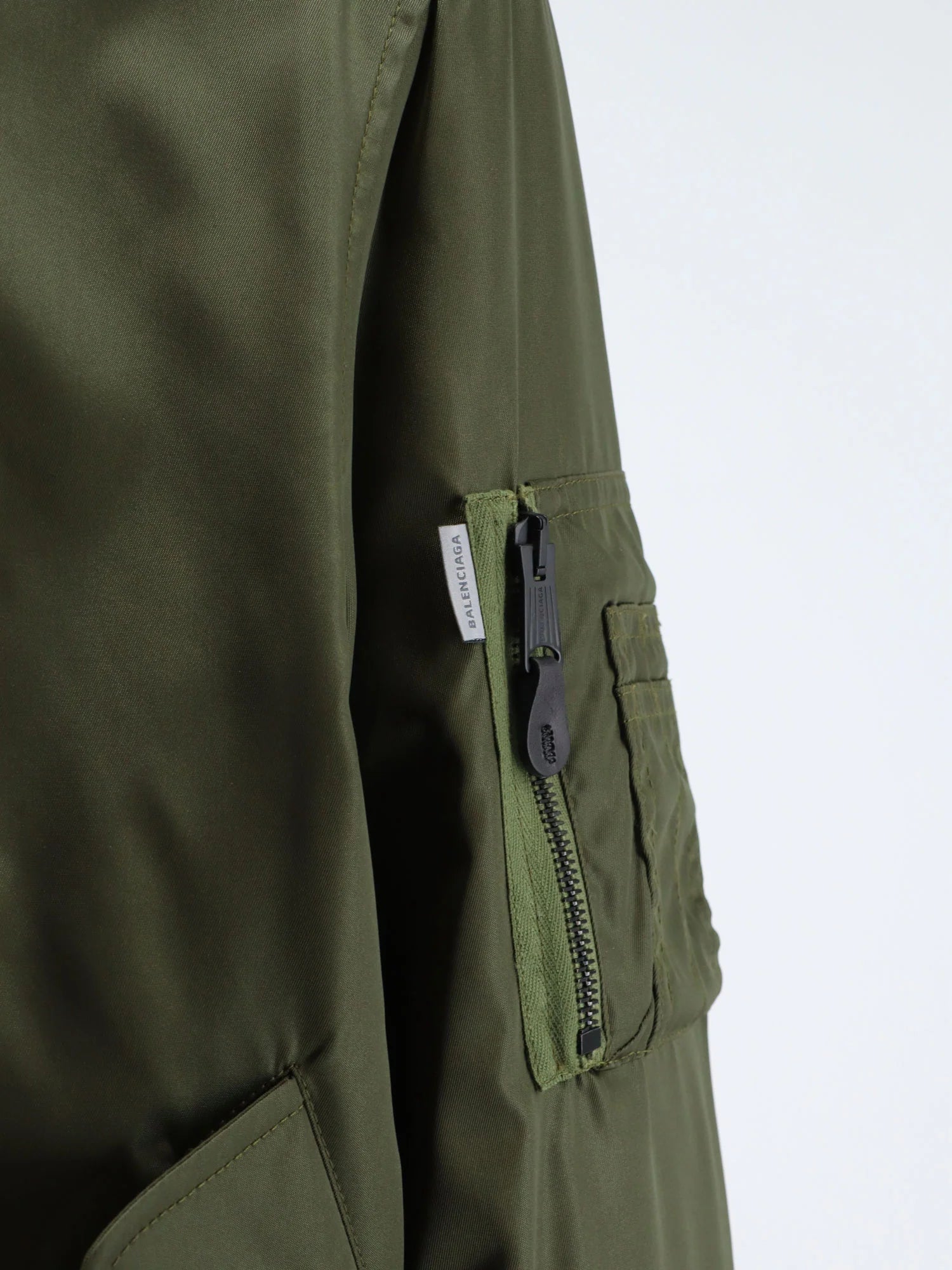 Nylon bomber with orange lining
