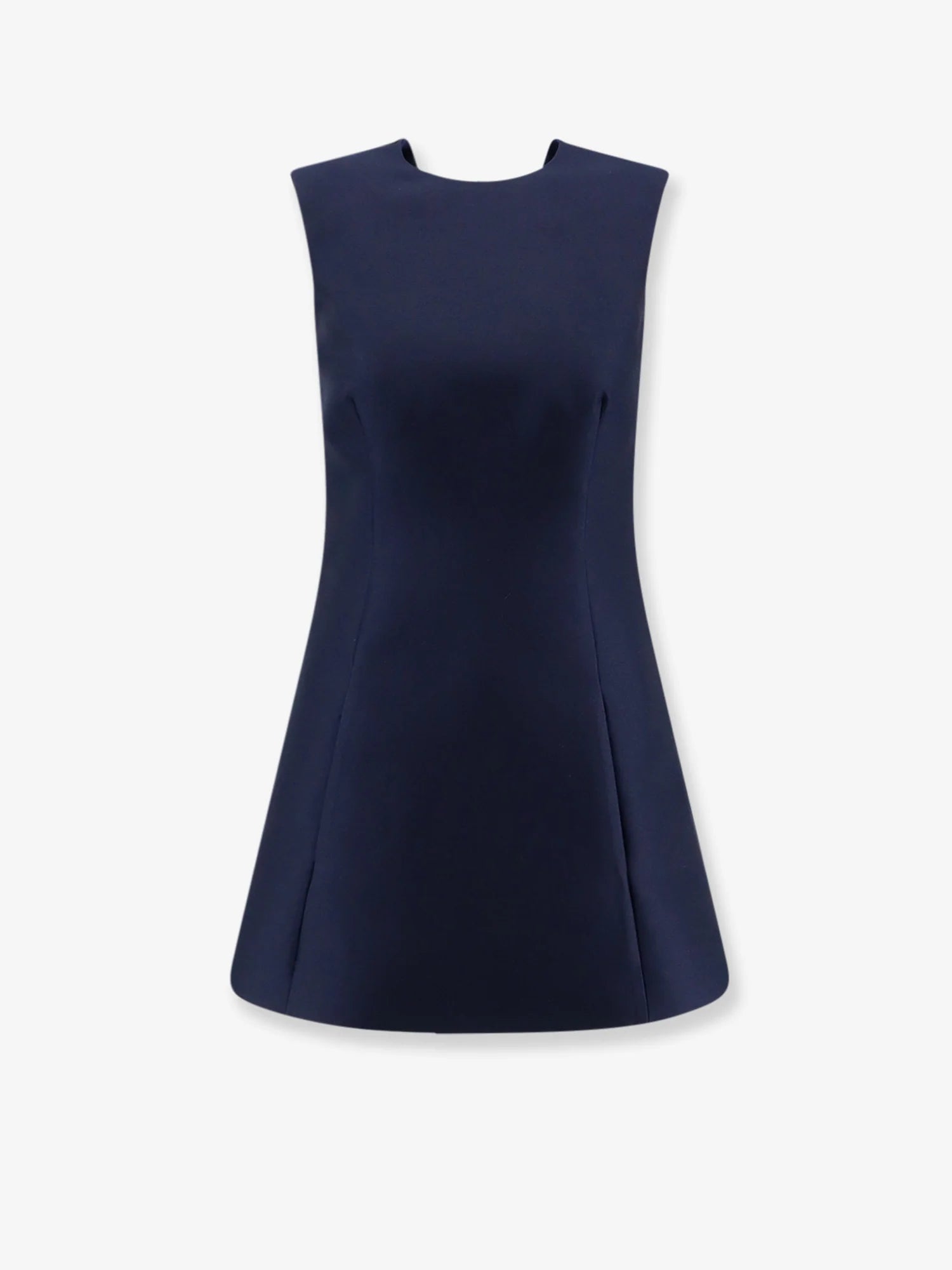 A-line merino wool and silk blend short dress