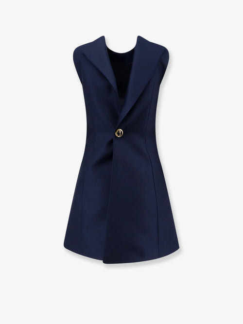 A-line merino wool and silk blend short dress
