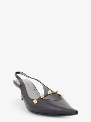 Midnight City leather pumps with studs