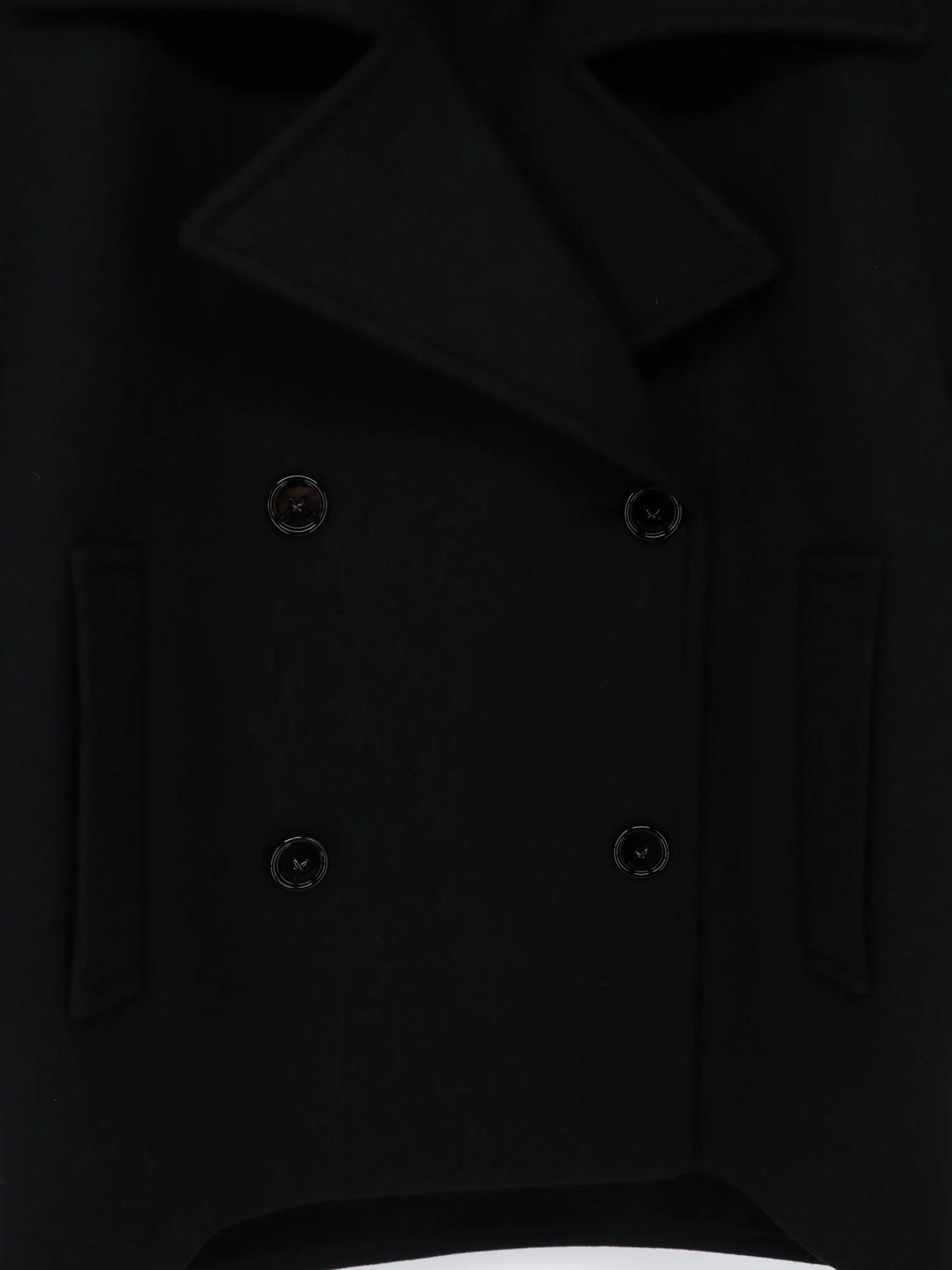 Compact double-wool cocoon peacoat