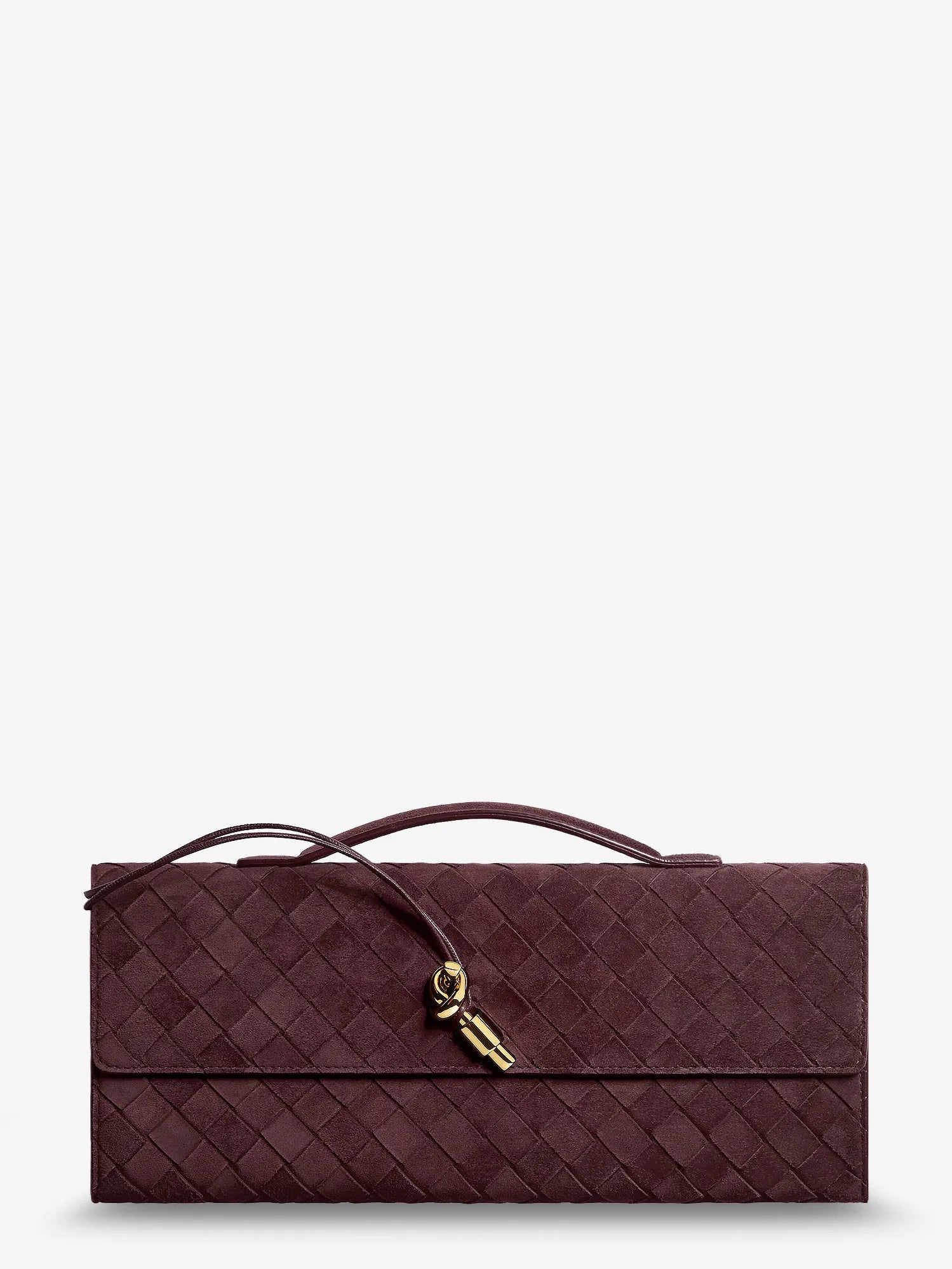 Andiamo Leather Clutch with Intrecciato Pattern