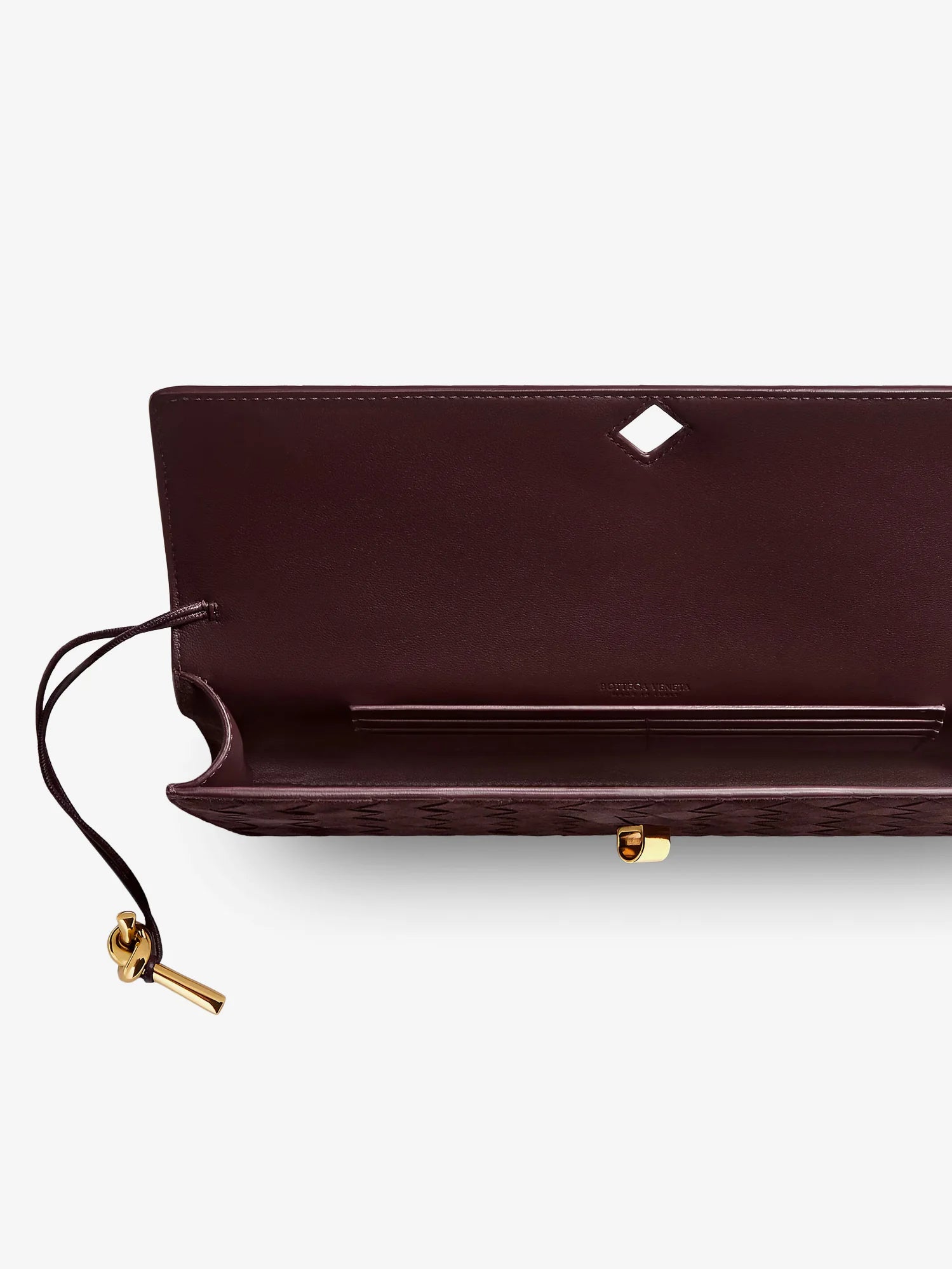 Andiamo Leather Clutch with Intrecciato Pattern