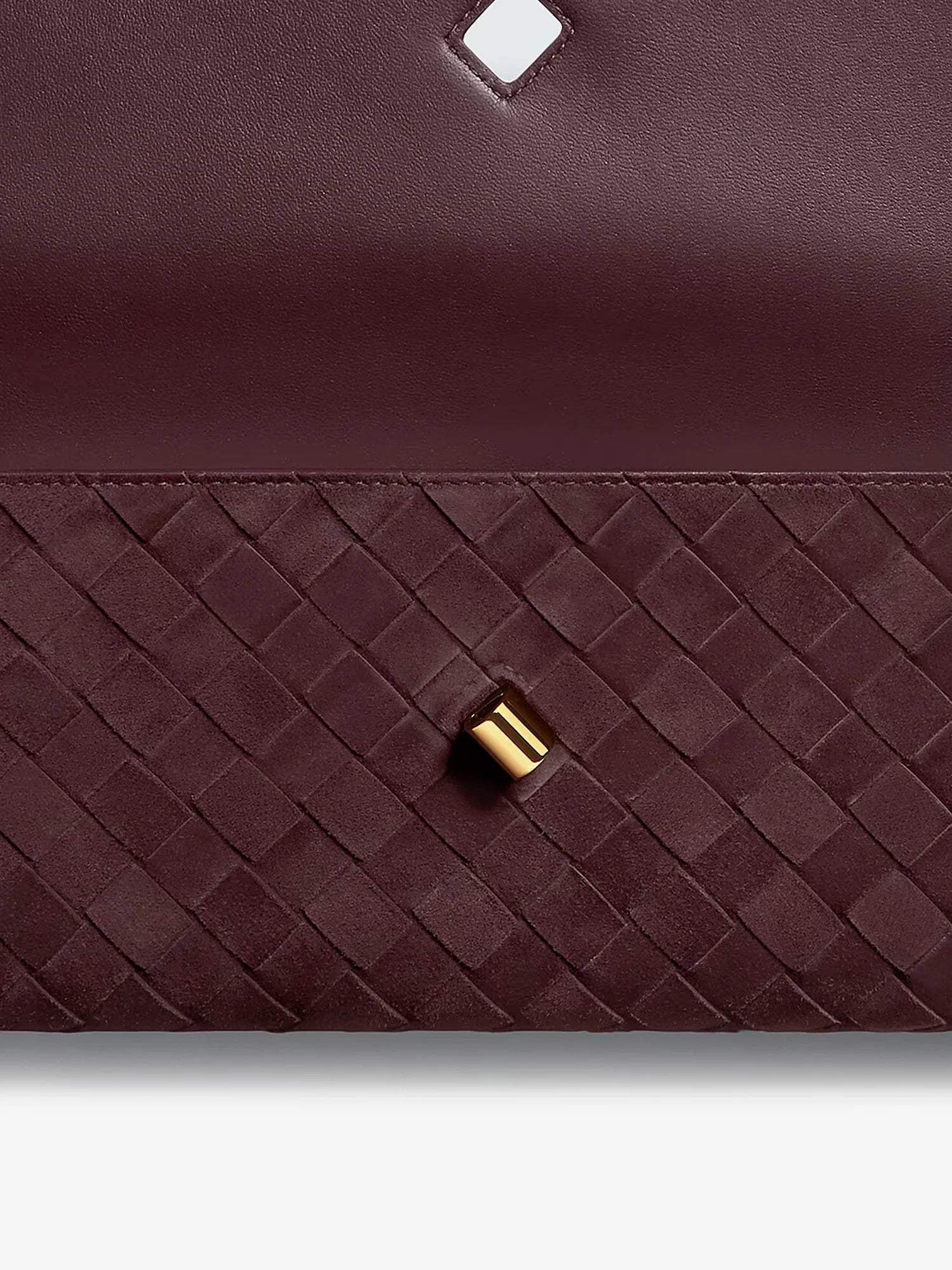 Andiamo Leather Clutch with Intrecciato Pattern