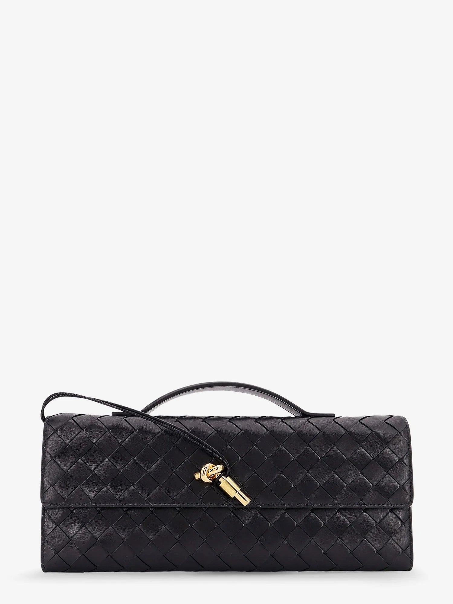 Andiamo Leather Clutch with Intrecciato Pattern
