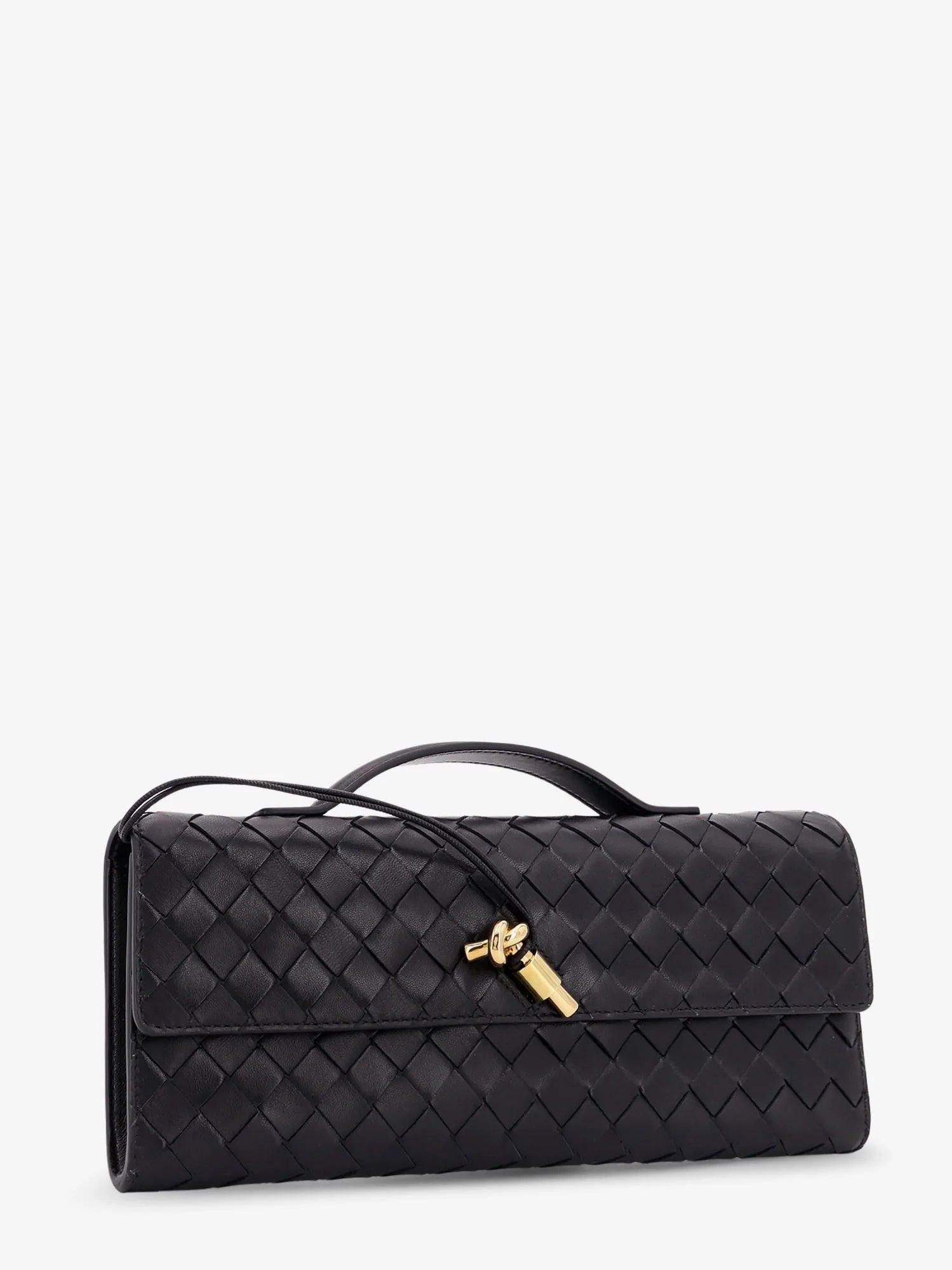 Andiamo Leather Clutch with Intrecciato Pattern