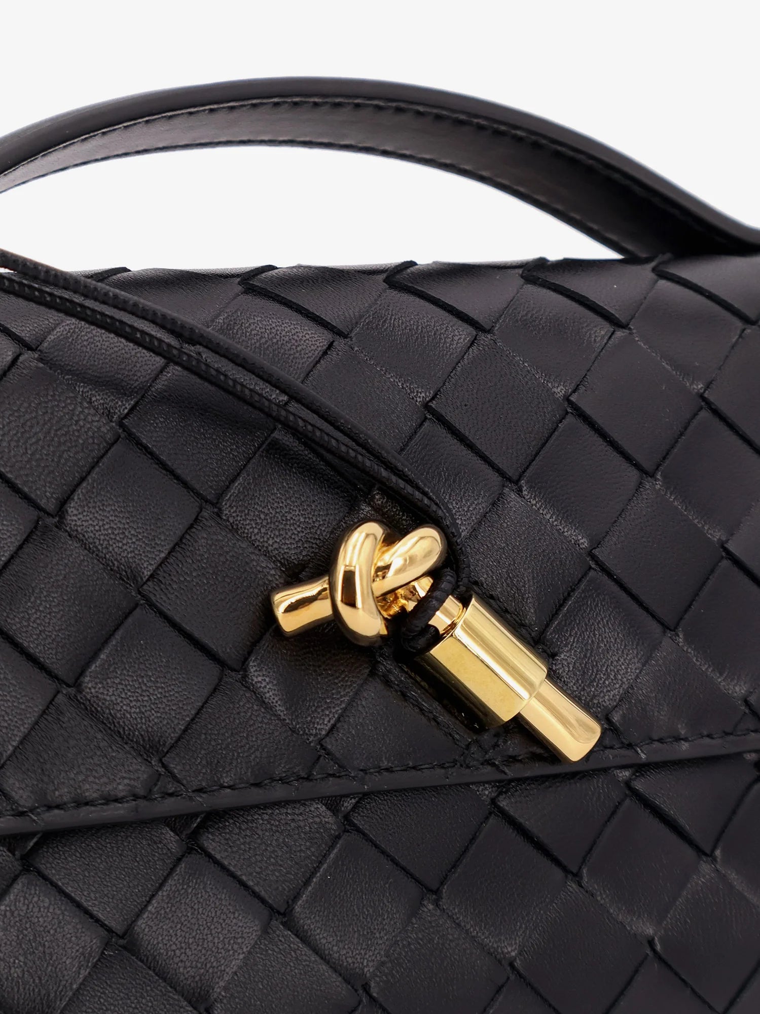 Andiamo Leather Clutch with Intrecciato Pattern