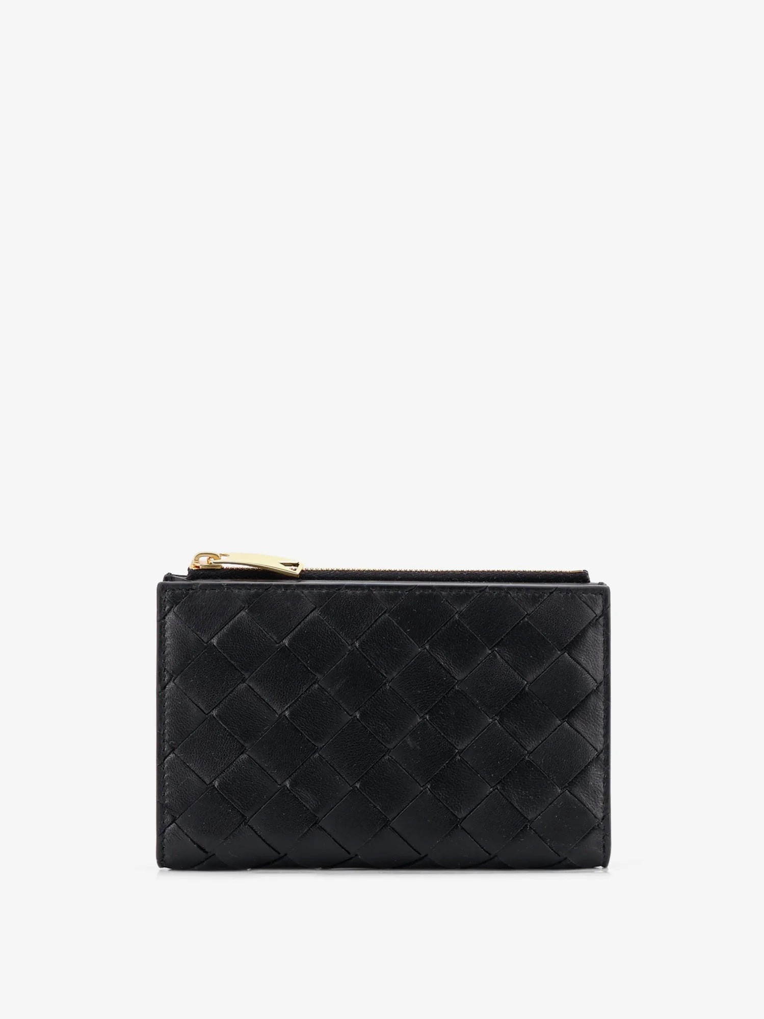 Leather wallet with Intrecciato pattern