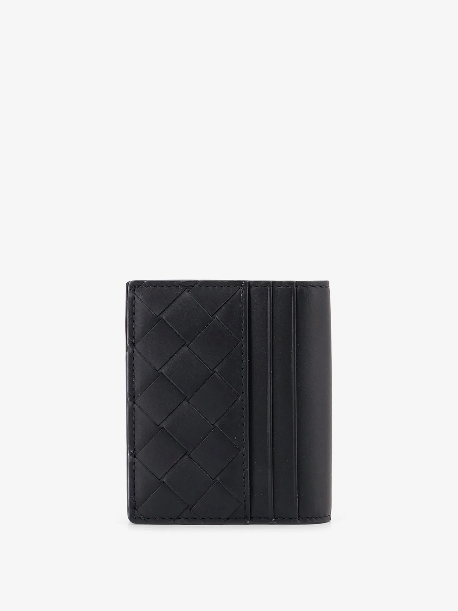 Leather card holder with Intrecciato motif