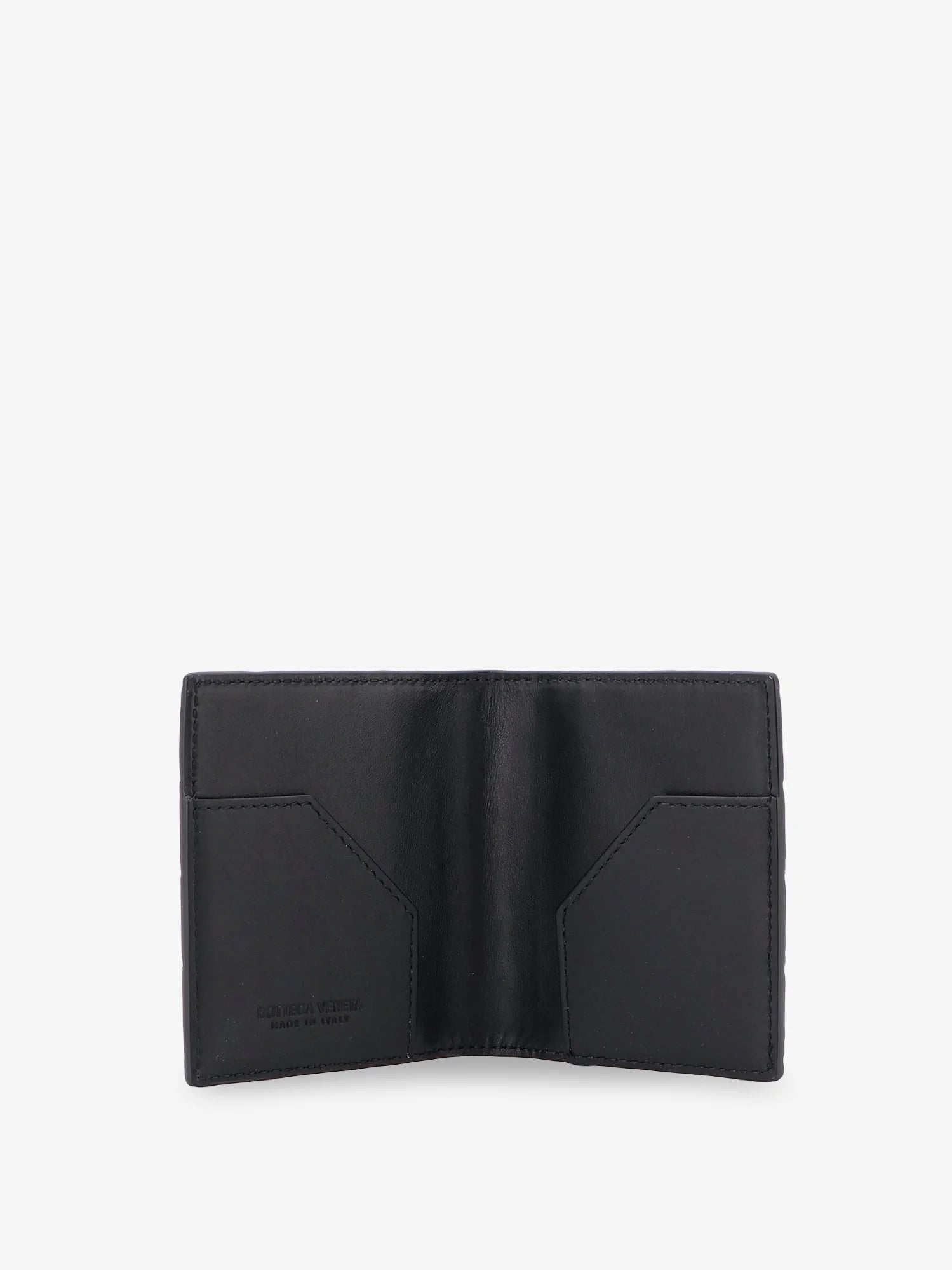 Leather card holder with Intrecciato motif