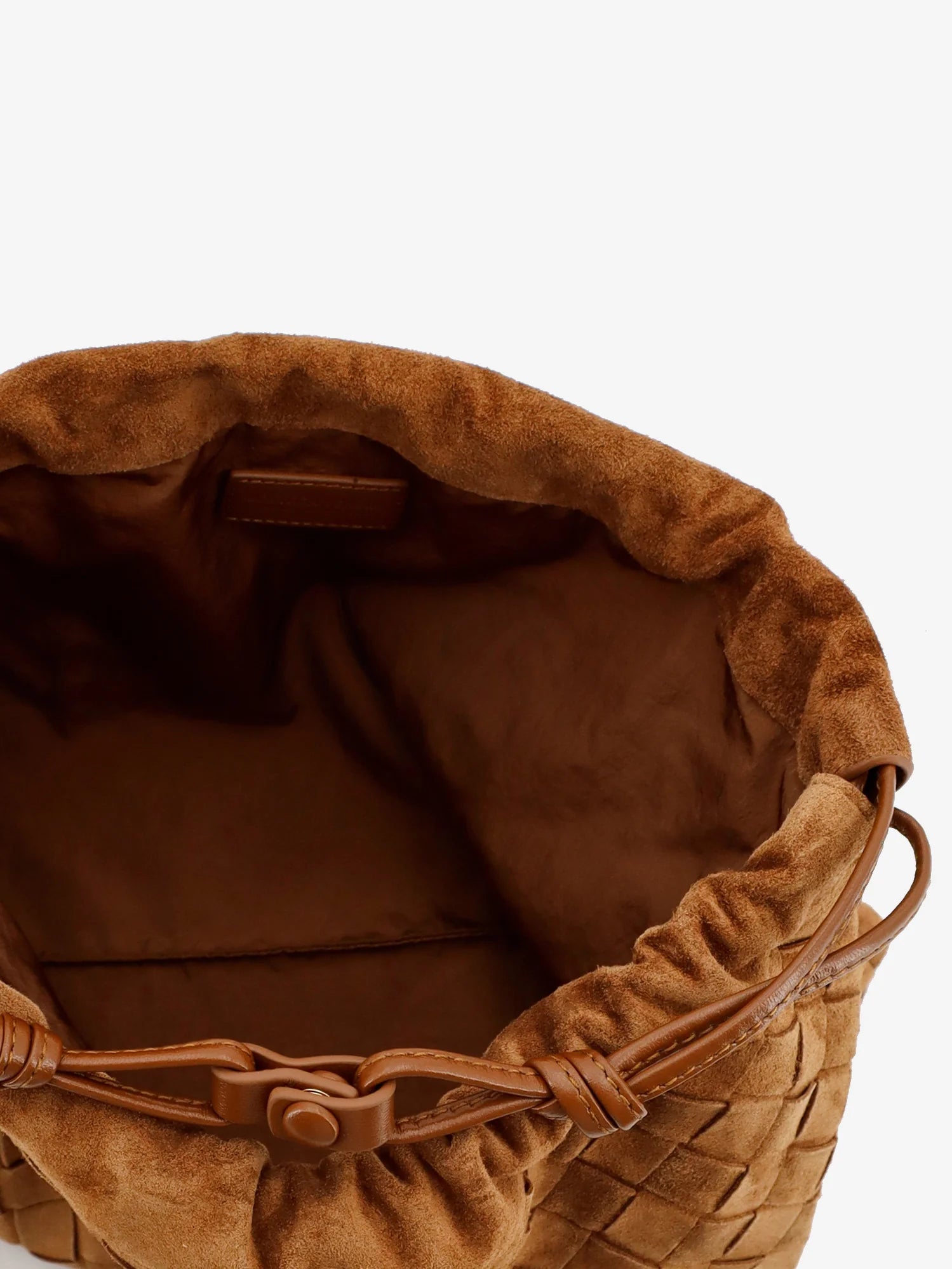 Medium Dustbag in suede with Intrecciato effect