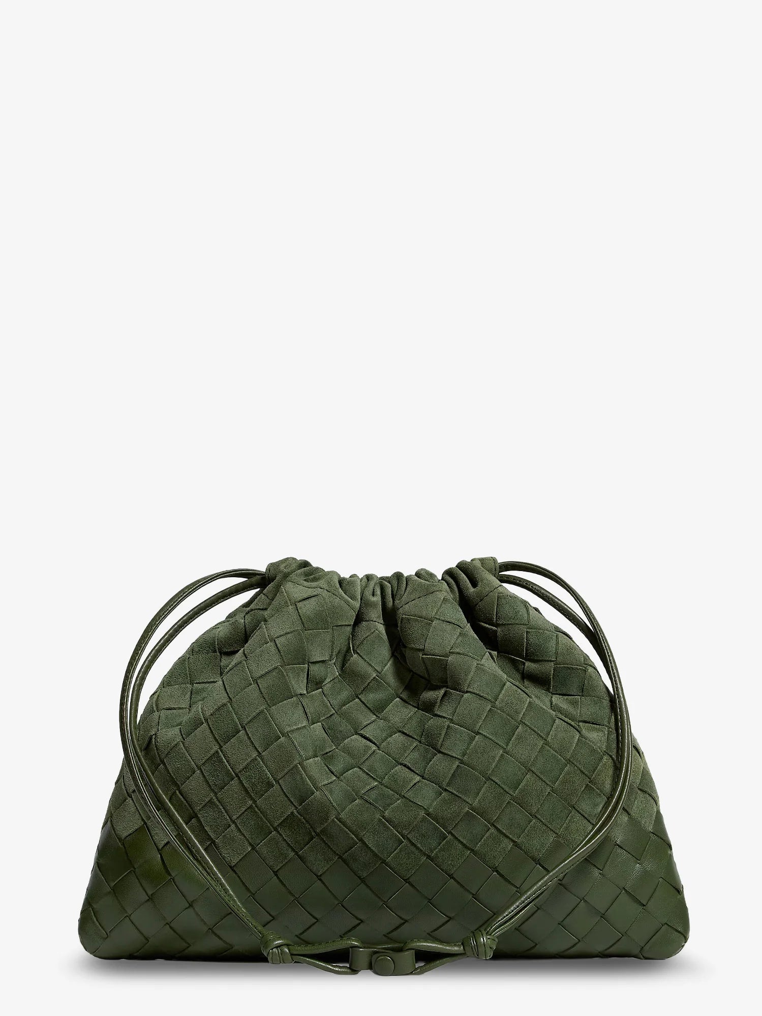 Medium Dustbag in suede with Intrecciato effect