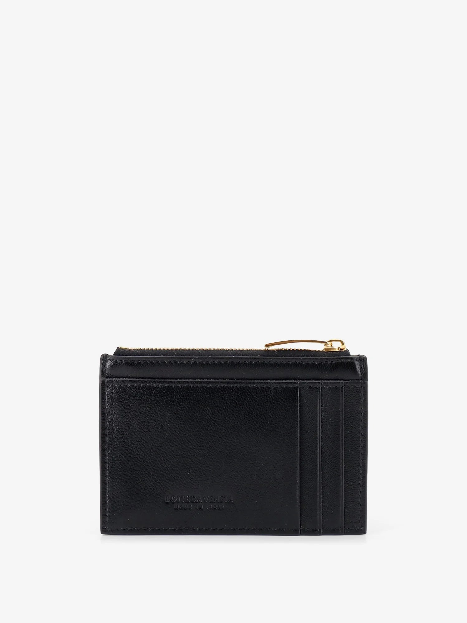 Leather card holder with Intrecciato motif