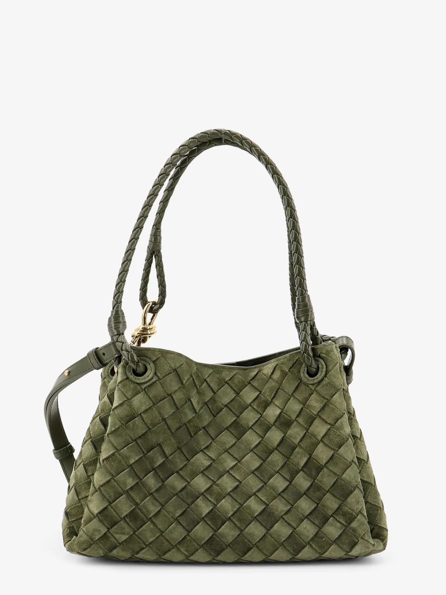 Parachute leather shoulder bag with Intrecciato motif and Knot detail