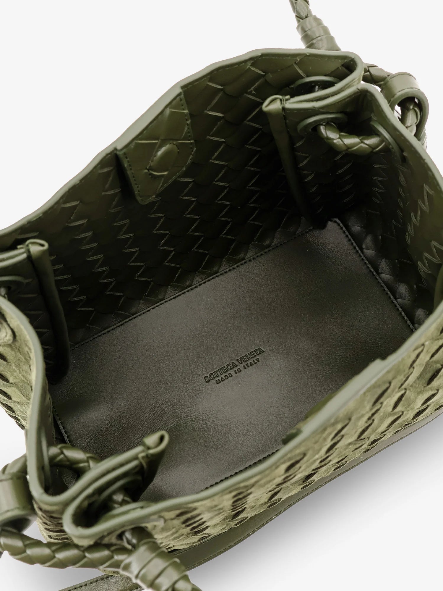 Parachute leather shoulder bag with Intrecciato motif and Knot detail