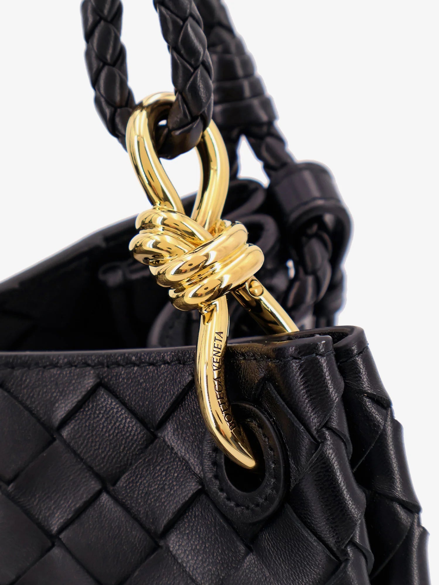 Parachute leather shoulder bag with Intrecciato motif and Knot detail
