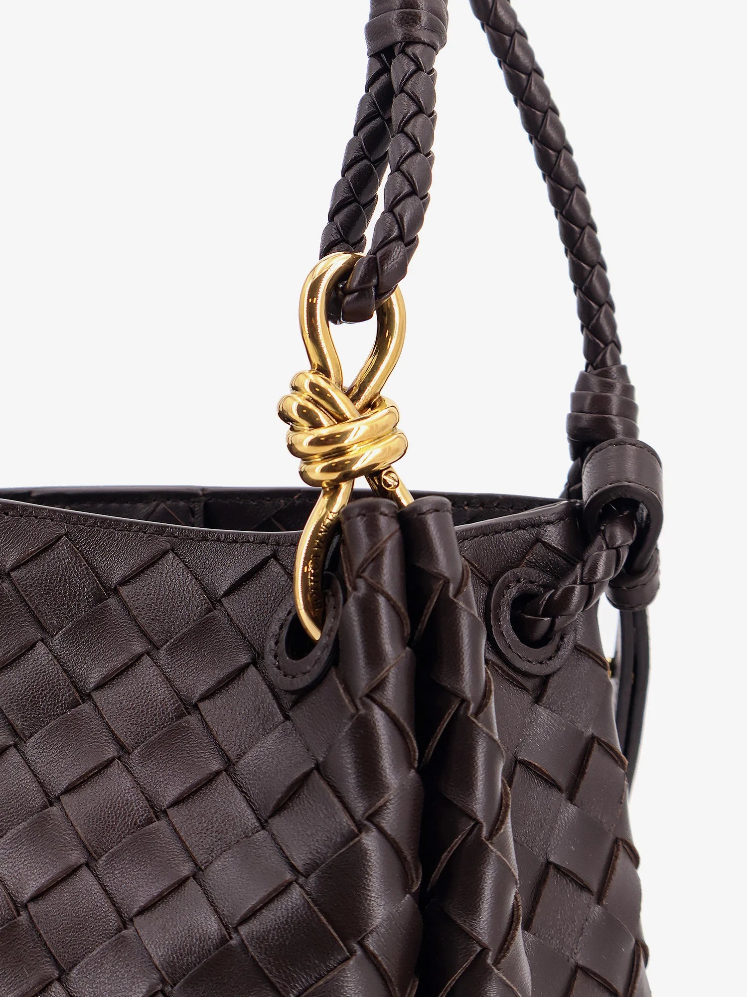 Parachute leather shoulder bag with Intrecciato motif and Knot detail