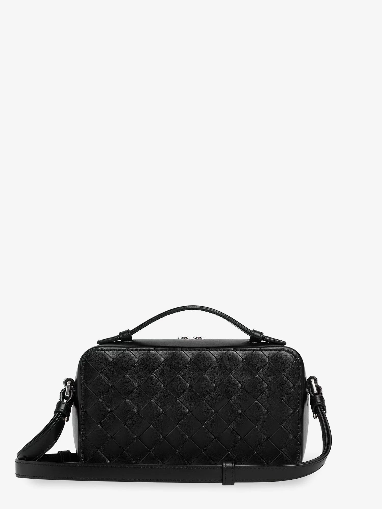 Leather clutch bag with Intrecciato motif