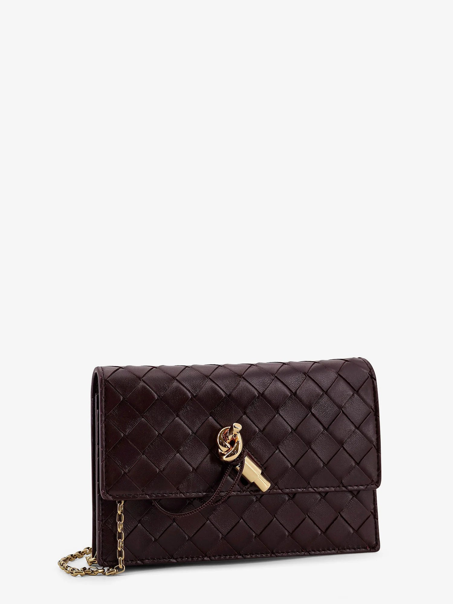 Leather crossbody bag with Intrecciato motif