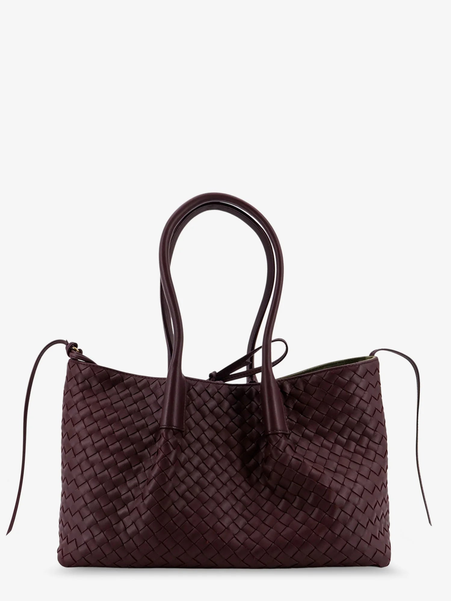 Pinacoteca leather handbag with Intrecciato motif
