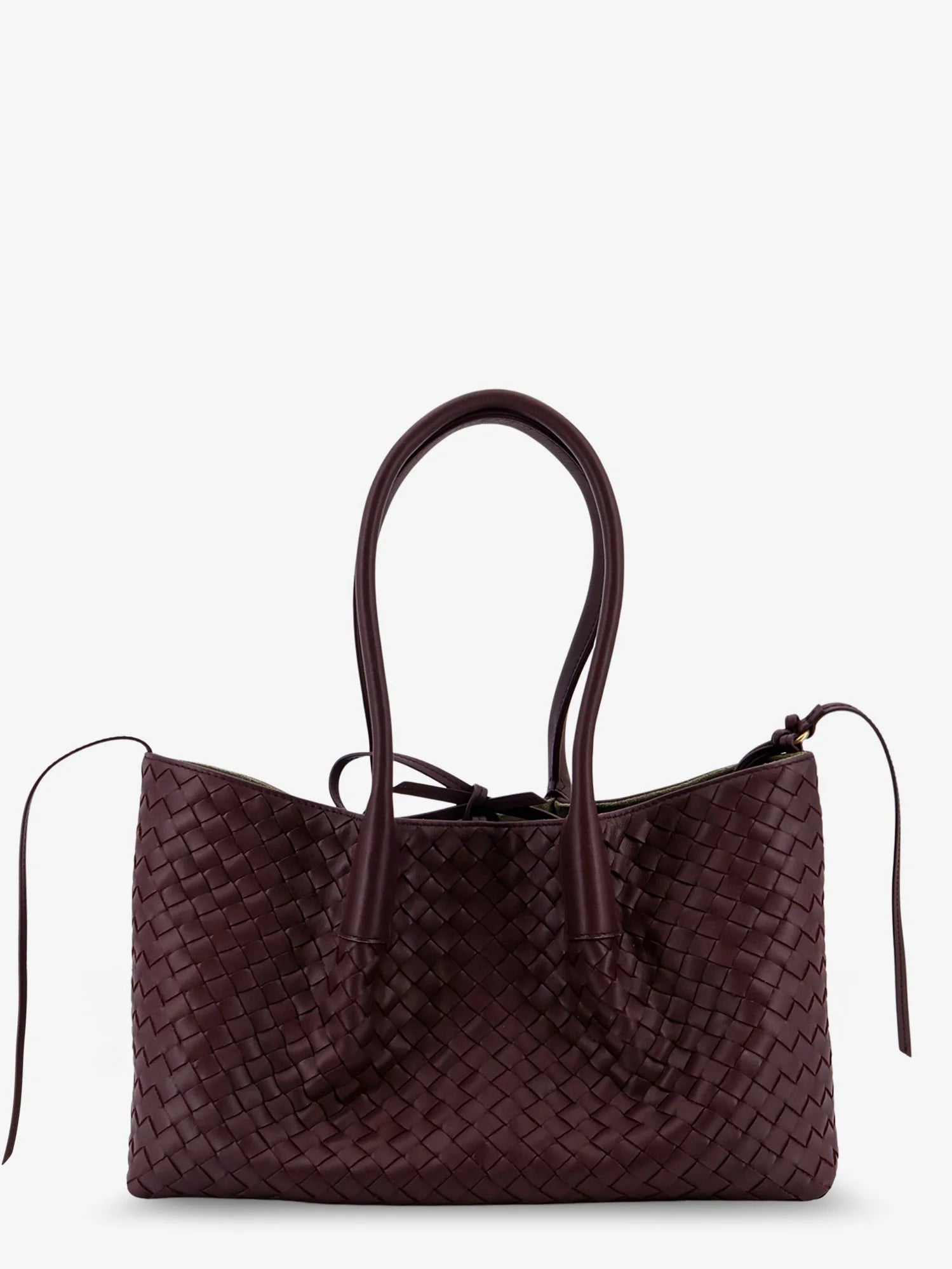 Pinacoteca leather handbag with Intrecciato motif