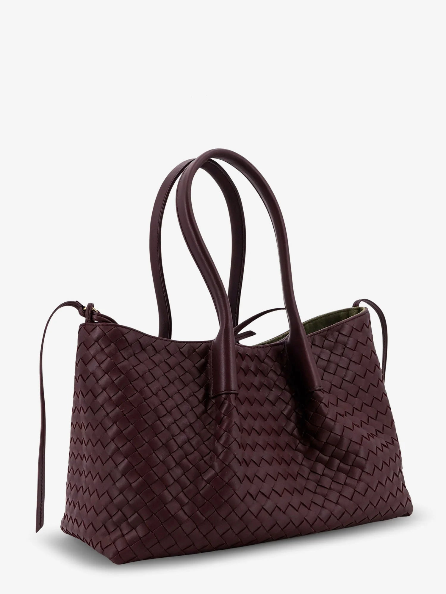 Pinacoteca leather handbag with Intrecciato motif