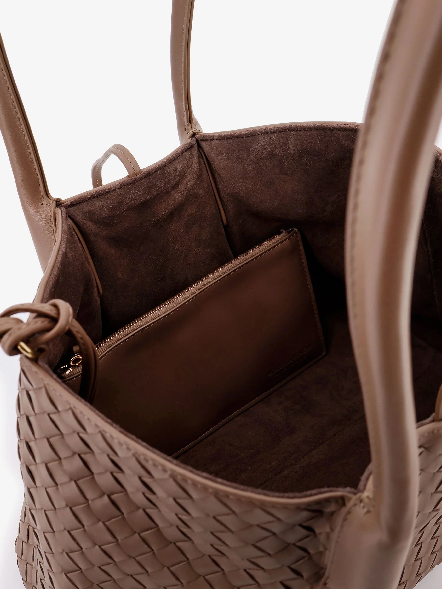 Pinacoteca leather handbag with Intrecciato motif