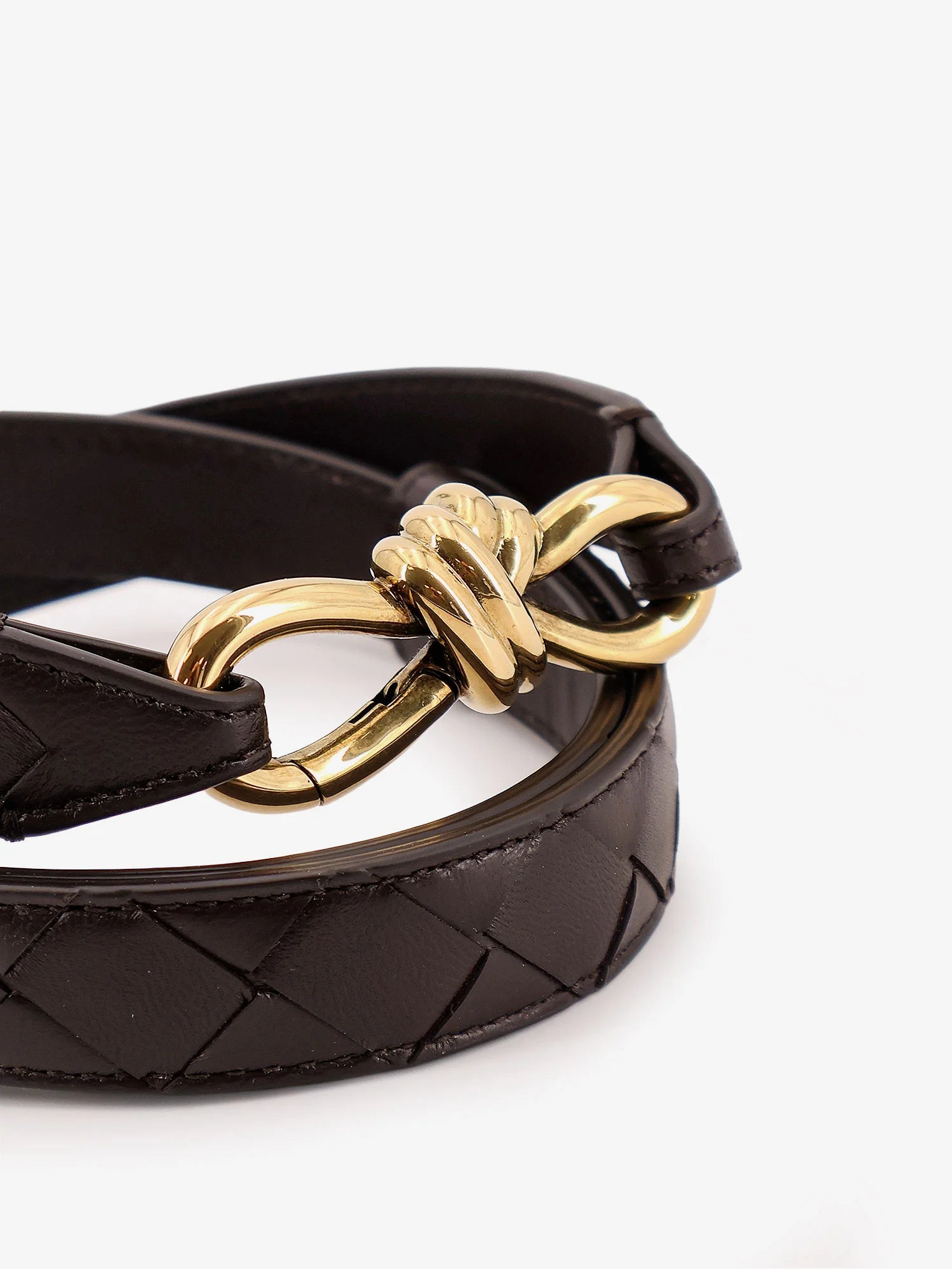 Leather belt with Intrecciato motif