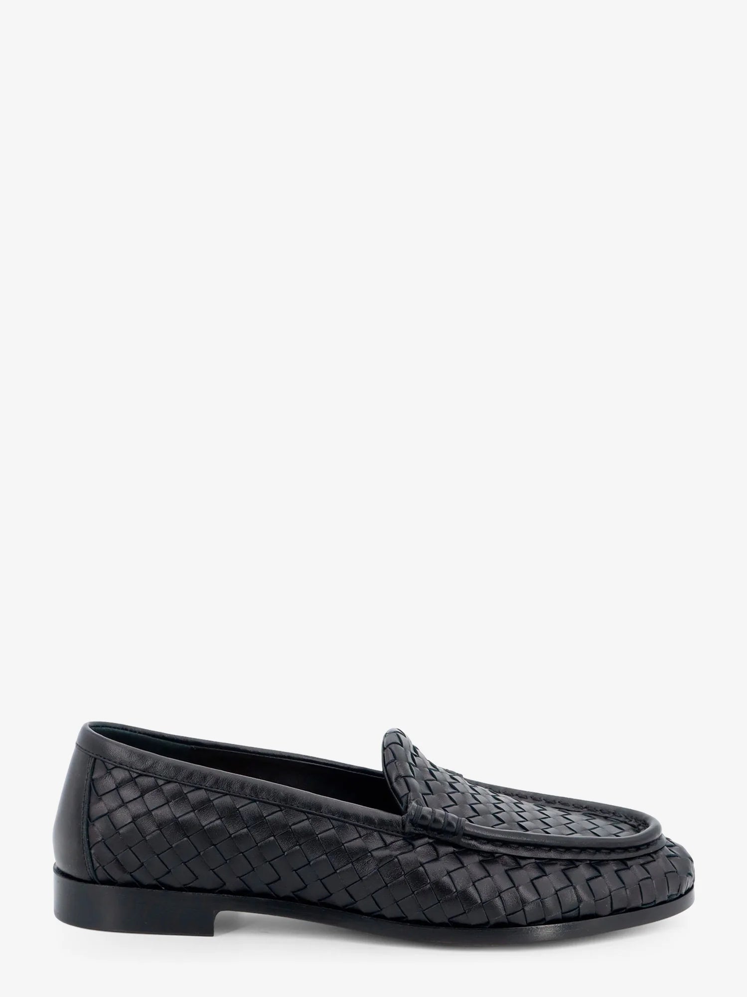 Silenzio leather loafers with Intrecciato motif