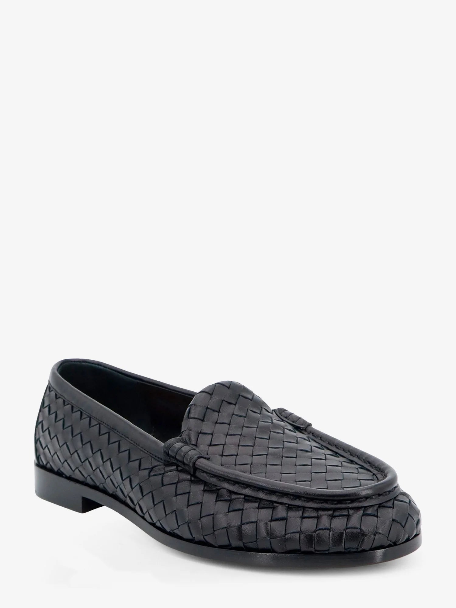 Silenzio leather loafers with Intrecciato motif