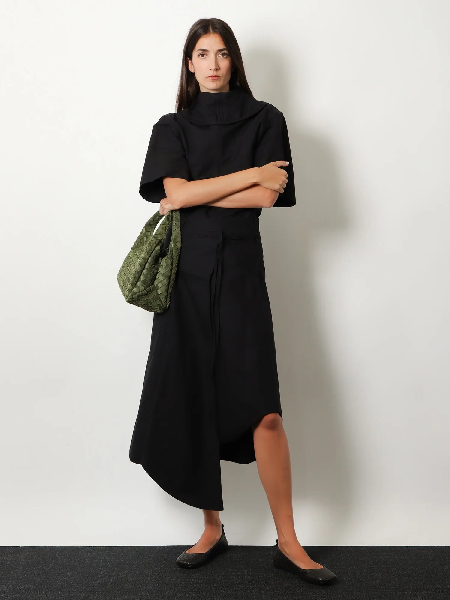 Compact cotton canvas skirt