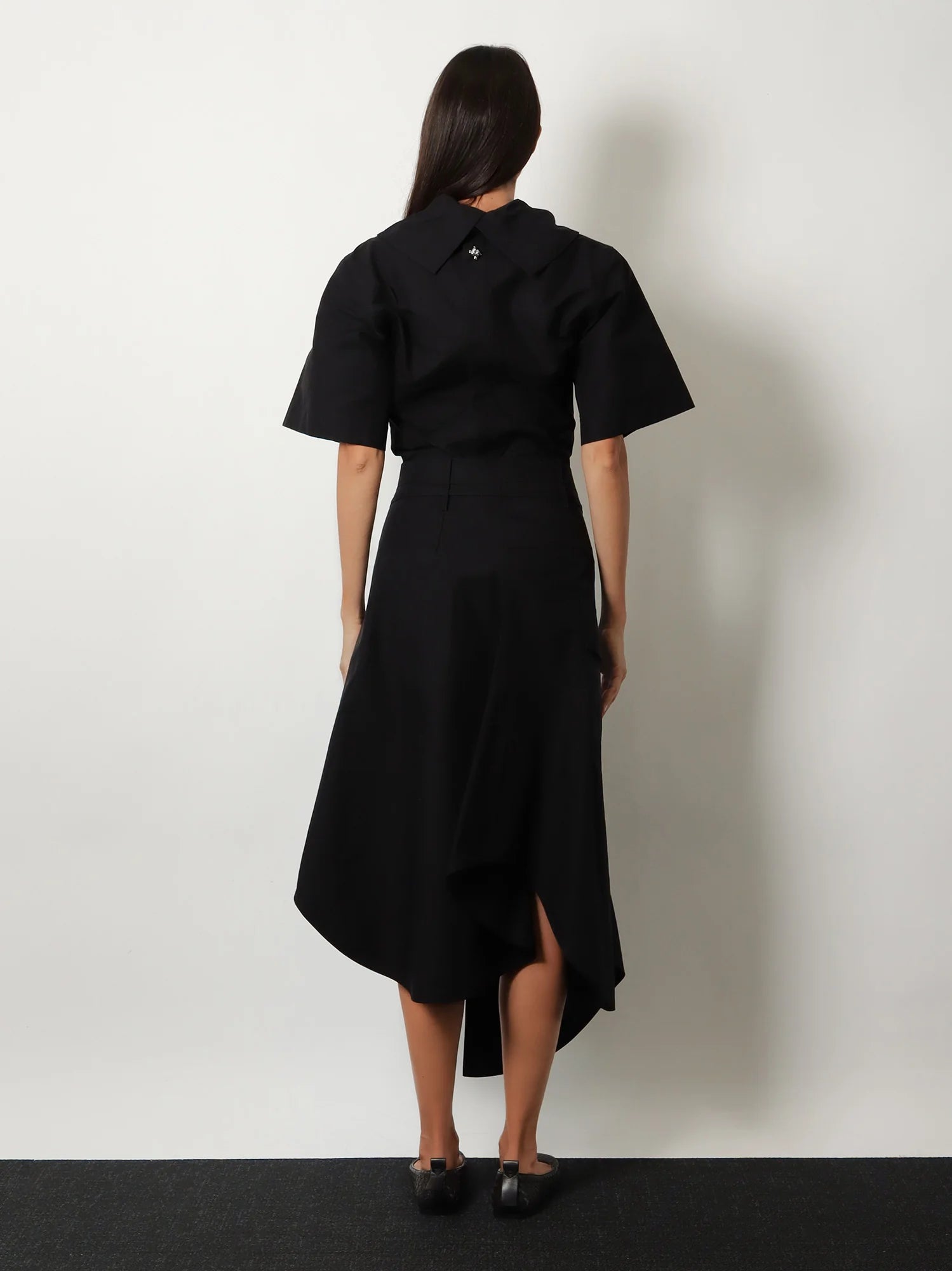 Compact cotton canvas skirt