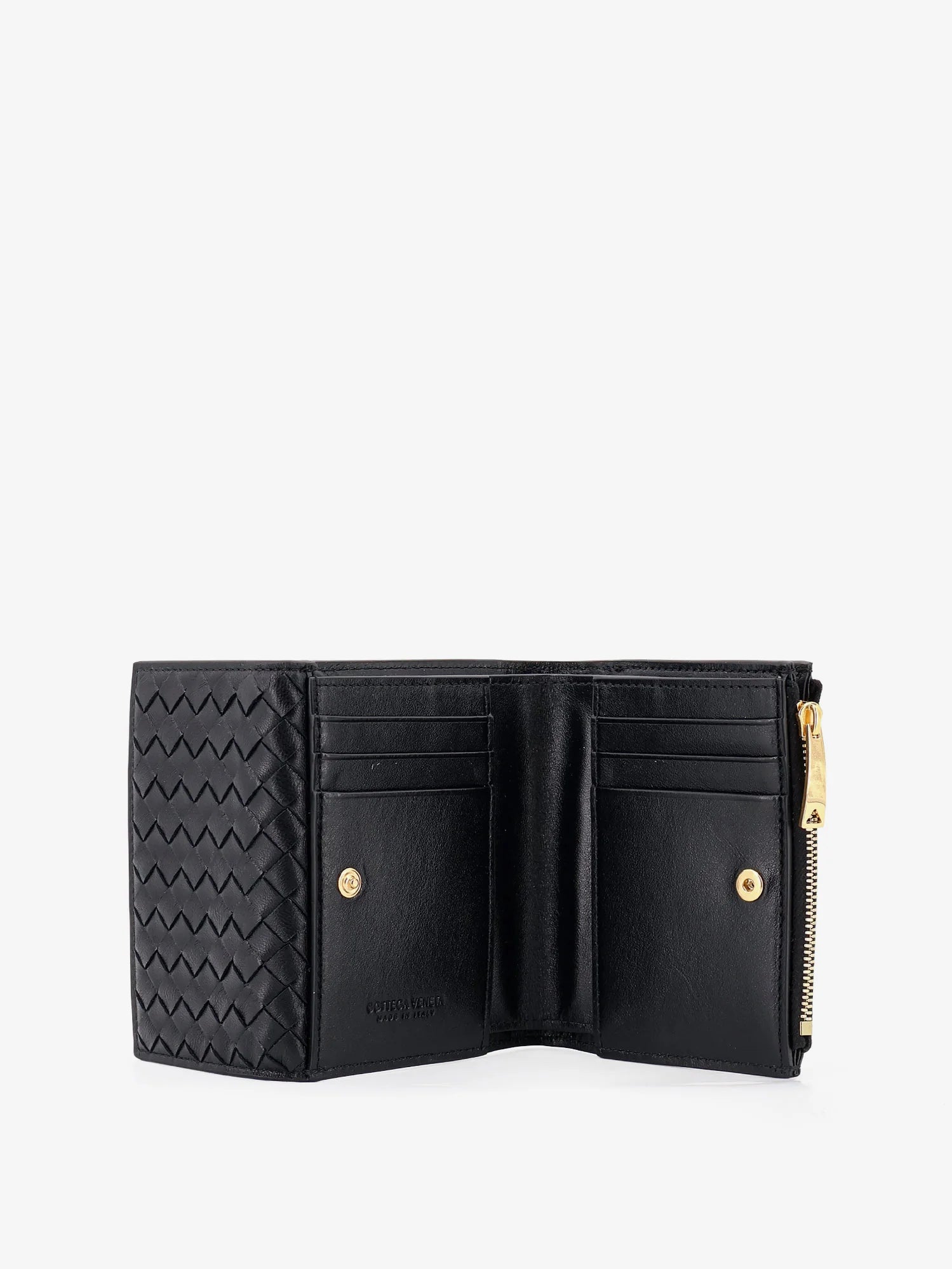 Bi-fold Intrecciato wallet with zip