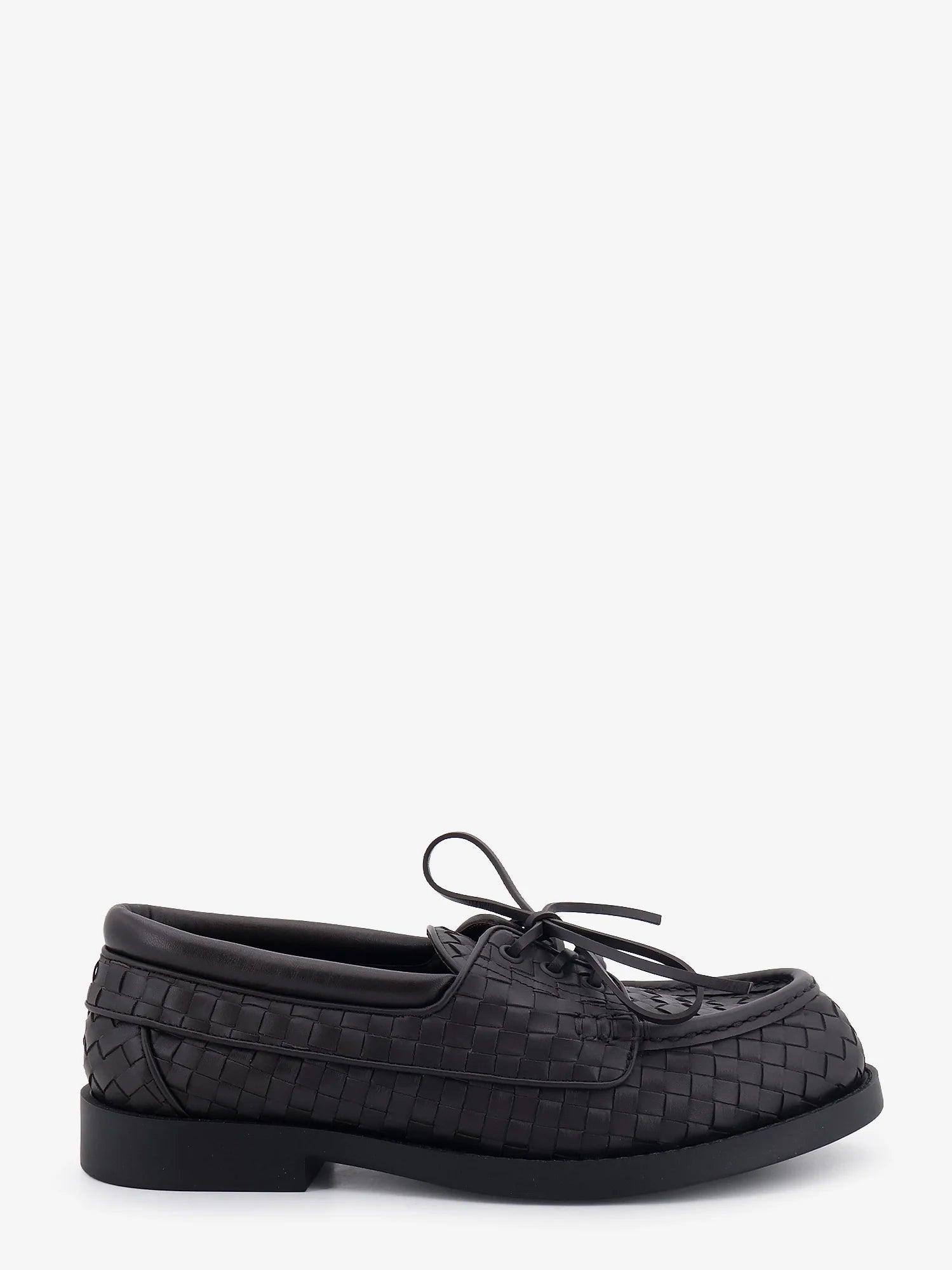 Pier Intrecciato leather boat shoes