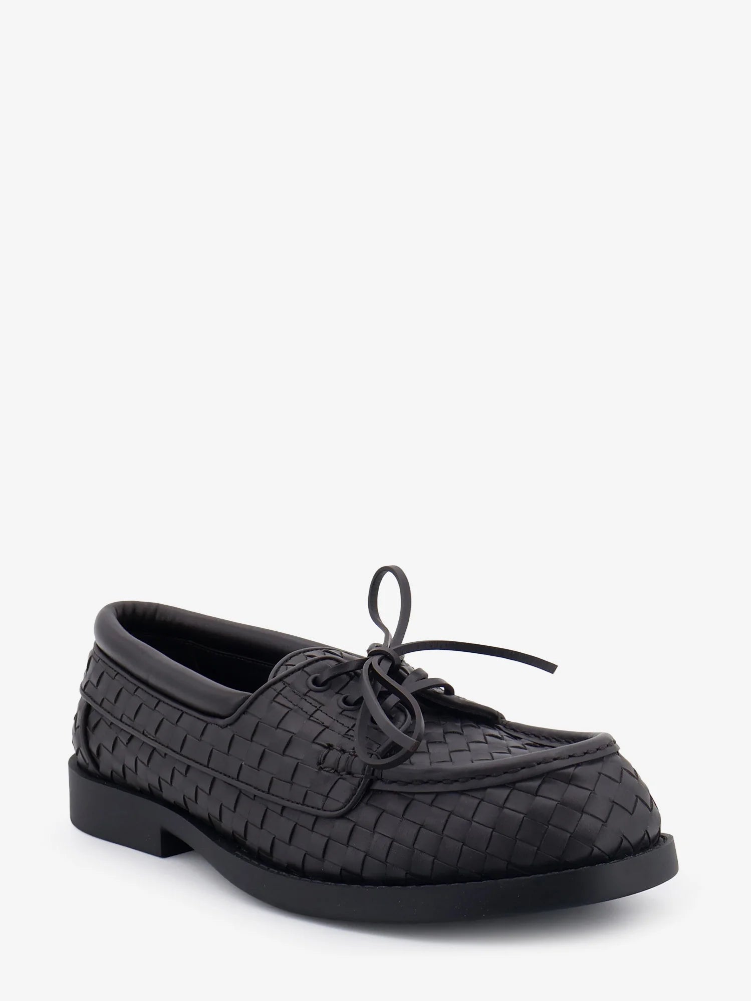 Pier Intrecciato leather boat shoes